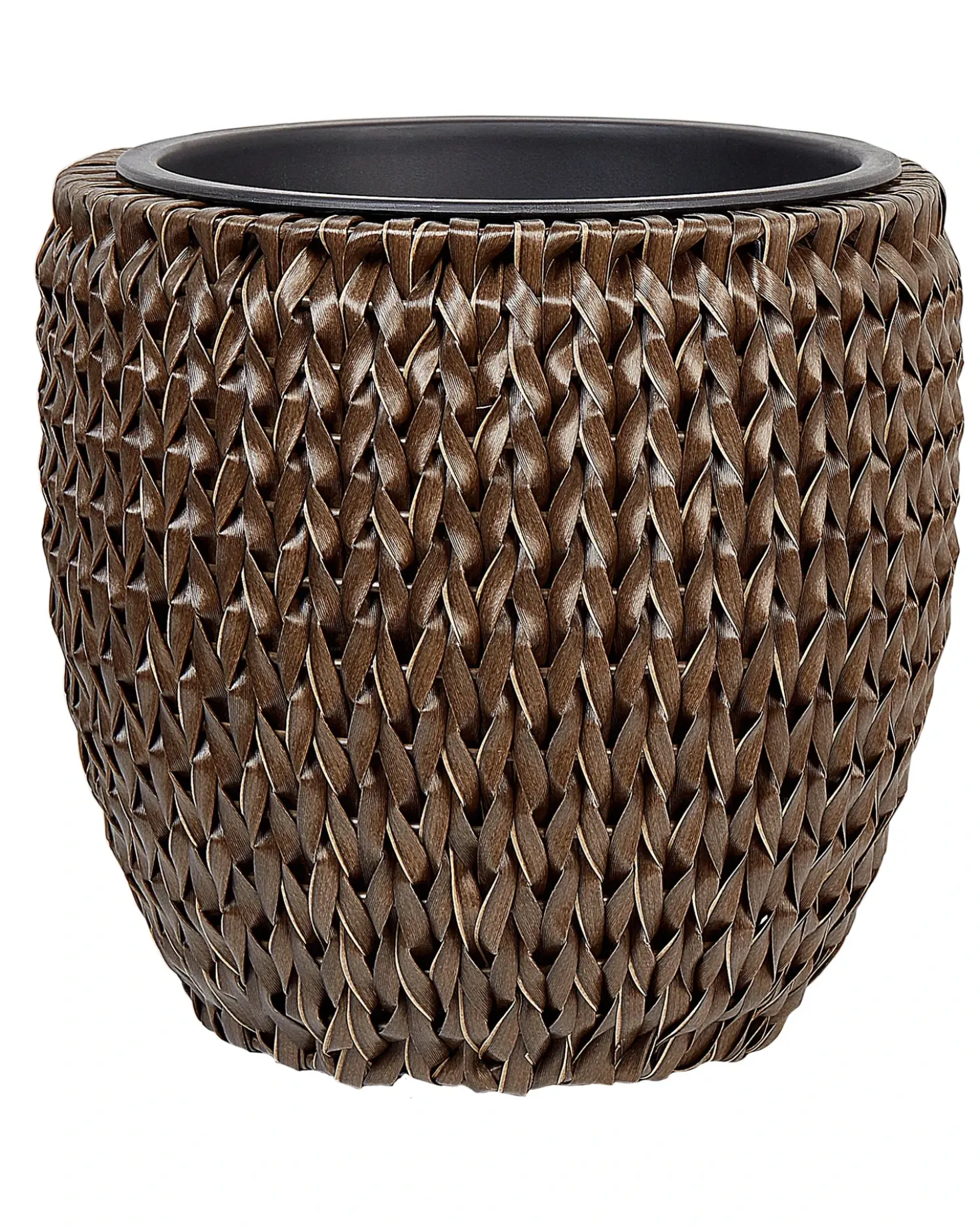 Sæt med 2 plantekrukker BERBERIS 34/45 cm Mørkebrun PE-rattan