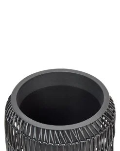 Sæt med 2 plantekrukker BRODIEA PE-rattan 26/45 cm Sort