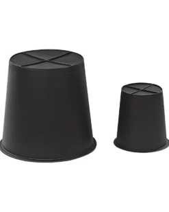Sæt med 2 plantekrukker BRODIEA 26/45 cm Lysebrun PE-rattan