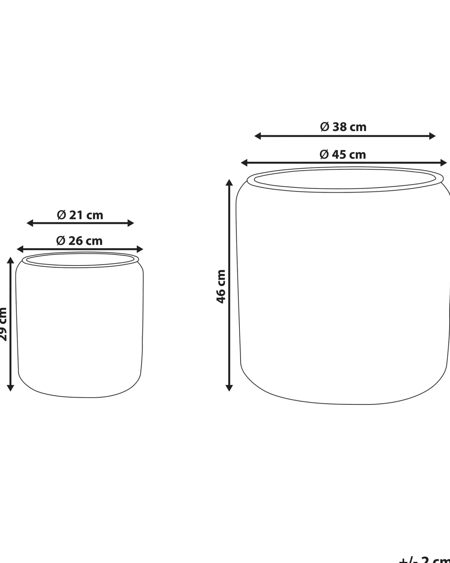 Sæt med 2 plantekrukker BRODIEA 26/45 cm Lysebrun PE-rattan