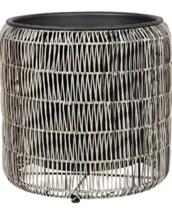 Sæt med 2 plantekrukker BRODIEA 26/45 cm Lysebrun PE-rattan