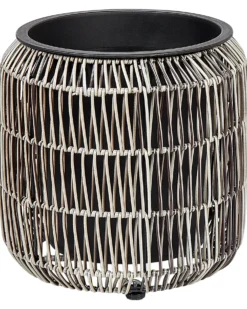 Sæt med 2 plantekrukker BRODIEA 26/45 cm Lysebrun PE-rattan