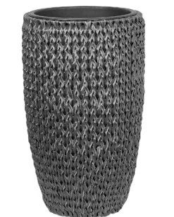 Sæt med 2 plantekrukker CEDRUS 37/45 cm Sort PE-rattan