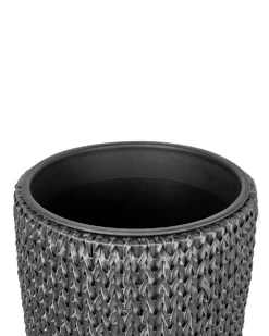 Sæt med 2 plantekrukker CEDRUS 37/45 cm Sort PE-rattan