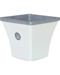Sæt med 2 plantekrukker ELATEIA 32 cm Hvid