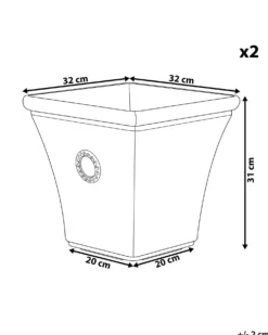 Sæt med 2 plantekrukker ELATEIA 32 cm Hvid