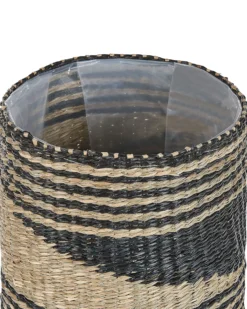 Sæt med 3 plantekrukker RATTAIL Søgræs 32/29/27 cm Sort