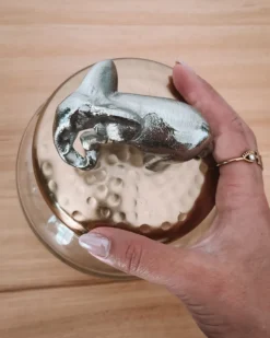 Sæt med 2 pynteæsker LAKI Glas Guld