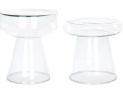 Sæt med 2 sideborde LAGUNA/CALDERA Transparent