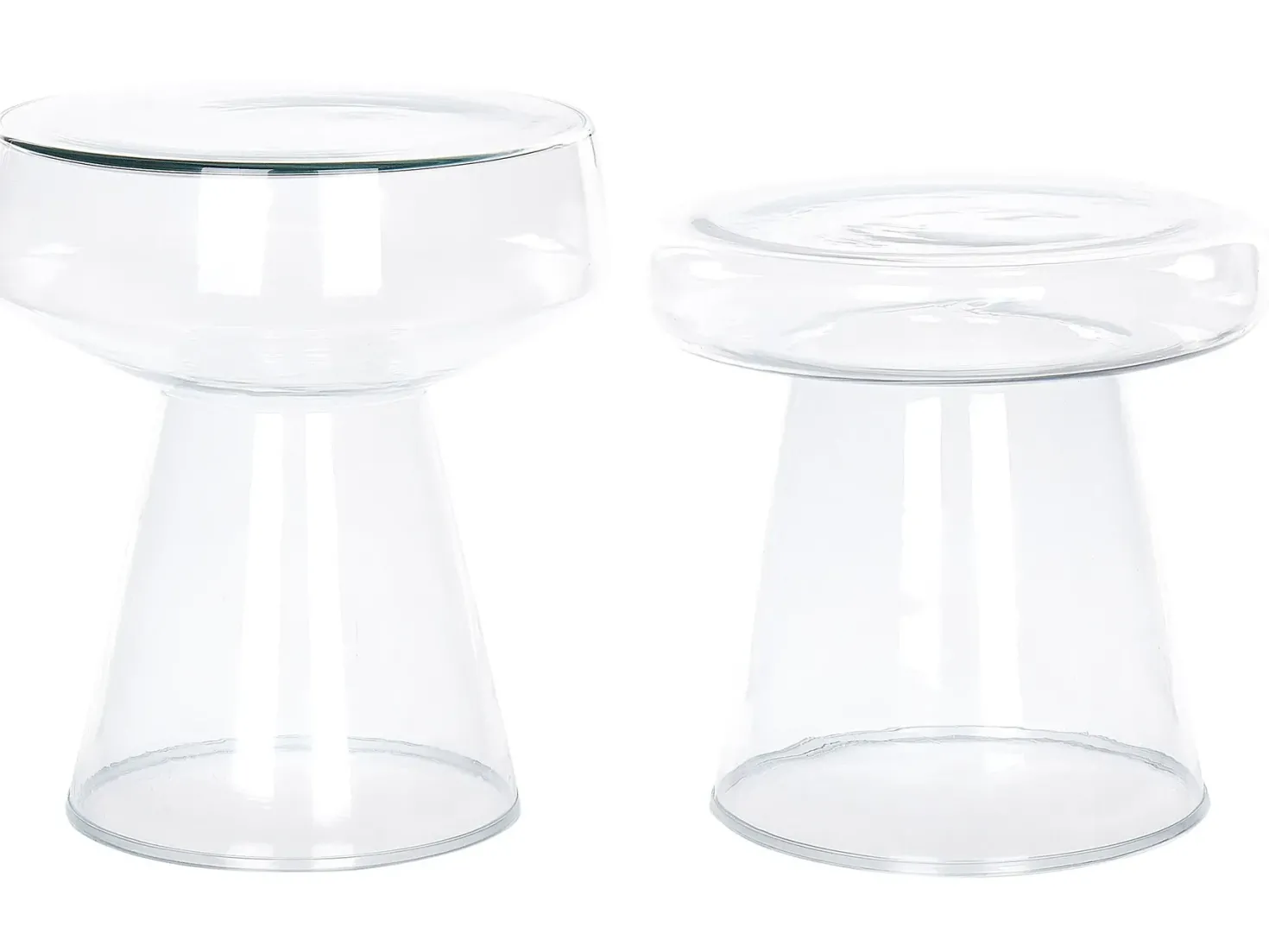Sæt med 2 sideborde LAGUNA/CALDERA Transparent