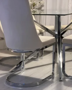 Sæt med 2 spisebordsstole ALTOONA Velour Cremehvid