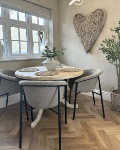 Sæt med 2 spisebordsstole AMES Boucle Brungrå
