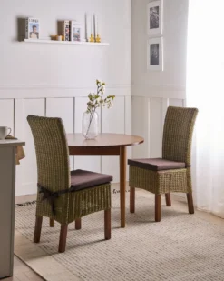 Sæt med 2 spisebordsstole ANDES Rattan Brun