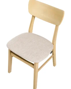 Sæt med 2 spisebordsstole ANOKA Træ Lysebrun/beige