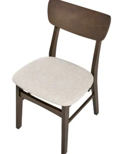 Sæt med 2 spisebordsstole ANOKA Træ Mørkebrun/beige