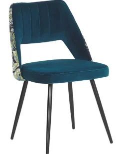 Sæt med 2 spisebordsstole ANSLEY Velour Søblå