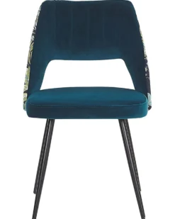 Sæt med 2 spisebordsstole ANSLEY Velour Søblå