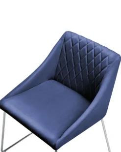 Sæt med 2 spisebordsstole ARCATA Velour Navy Blå
