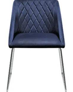 Sæt med 2 spisebordsstole ARCATA Velour Navy Blå