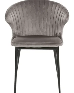 Sæt med 2 spisebordsstole AUGUSTA Velour Grå