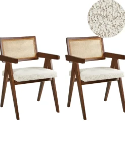 Sæt med 2 spisebordsstole AVA Træ Brun/lys beige