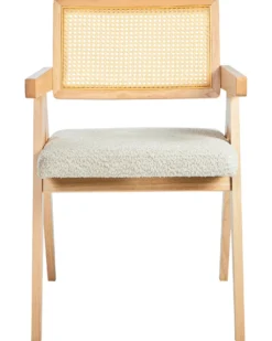 Sæt med 2 spisebordsstole AVA Træ Lysebrun/beige