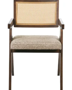 Sæt med 2 spisebordsstole AVA Træ Brun/taupe
