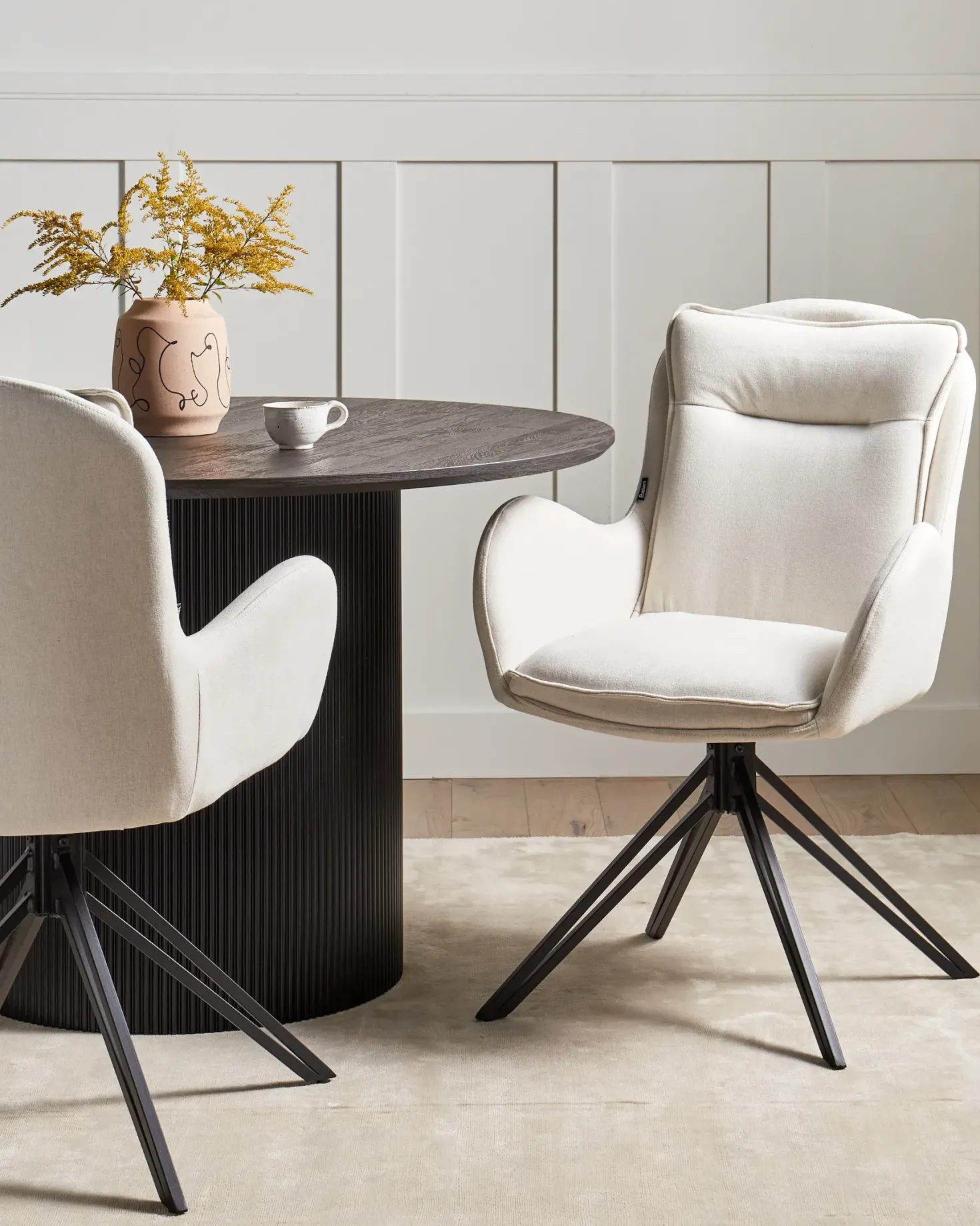 Sæt med 2 spisebordsstole AVELAR Lys Beige