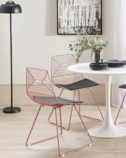 Sæt med 2 spisebordsstole BEATTY Metal Rosa guld
