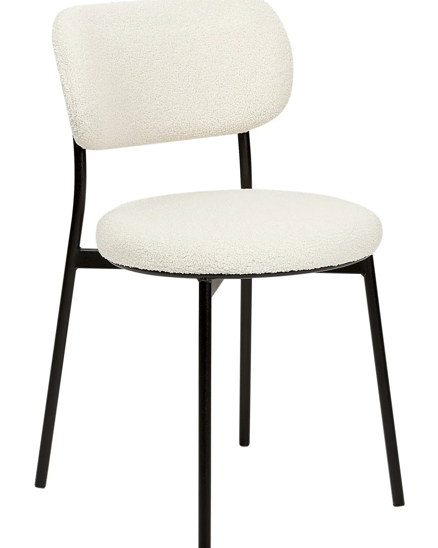Sæt med 2 spisebordsstole CASEY Boucle Cremehvid