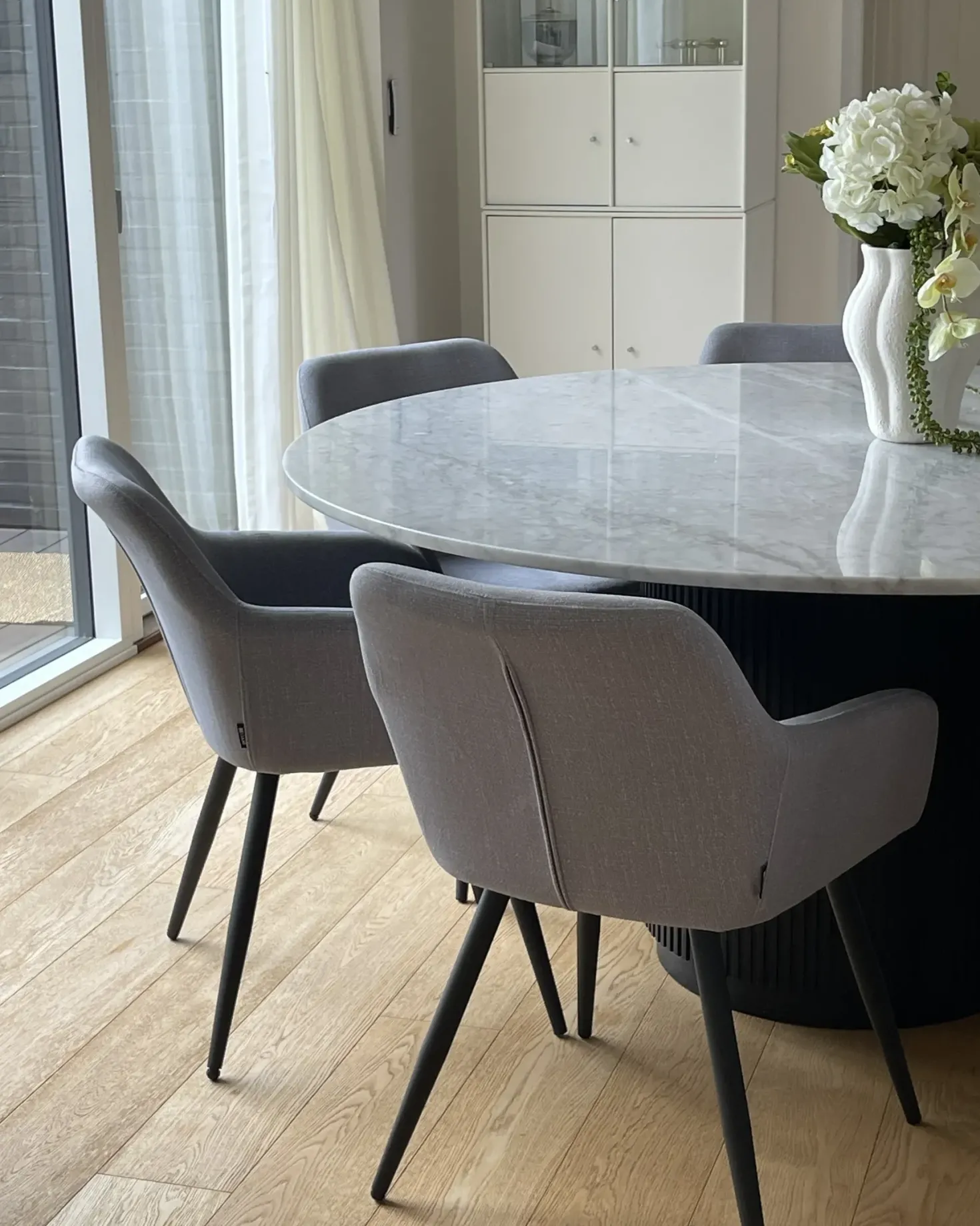 Sæt med 2 spisebordsstole CASMALIA Velour Lysegrå