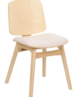 Sæt med 2 spisebordsstole CHARLESTON Træ Lysebrun/lys beige