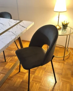 Sæt med 2 spisebordsstole COVELO Velour Mørkegrøn