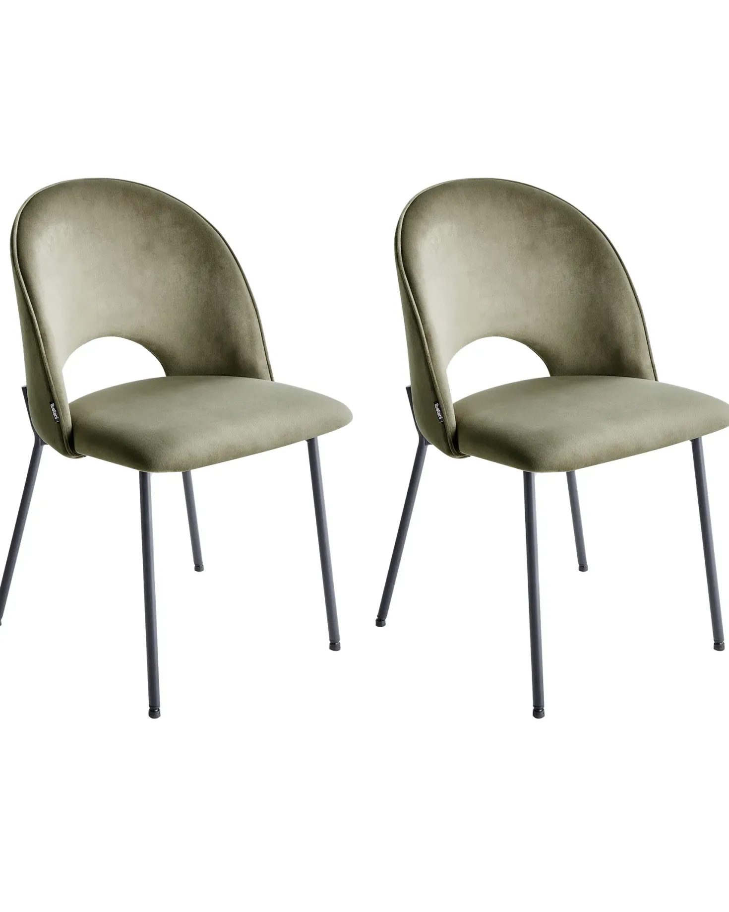 Sæt med 2 spisebordsstole COVELO Velour Mørkegrøn