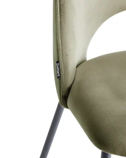 Sæt med 2 spisebordsstole COVELO Velour Mørkegrøn