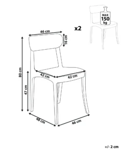 Sæt med 2 spisebordsstole COVINGTON Transparent