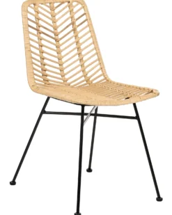 Sæt med 2 spisebordsstole DILLEY Rattan Naturlig