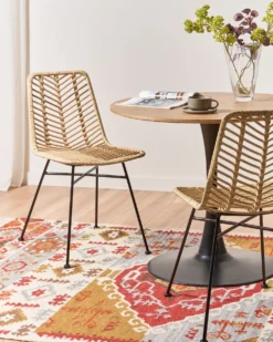 Sæt med 2 spisebordsstole DILLEY Rattan Naturlig