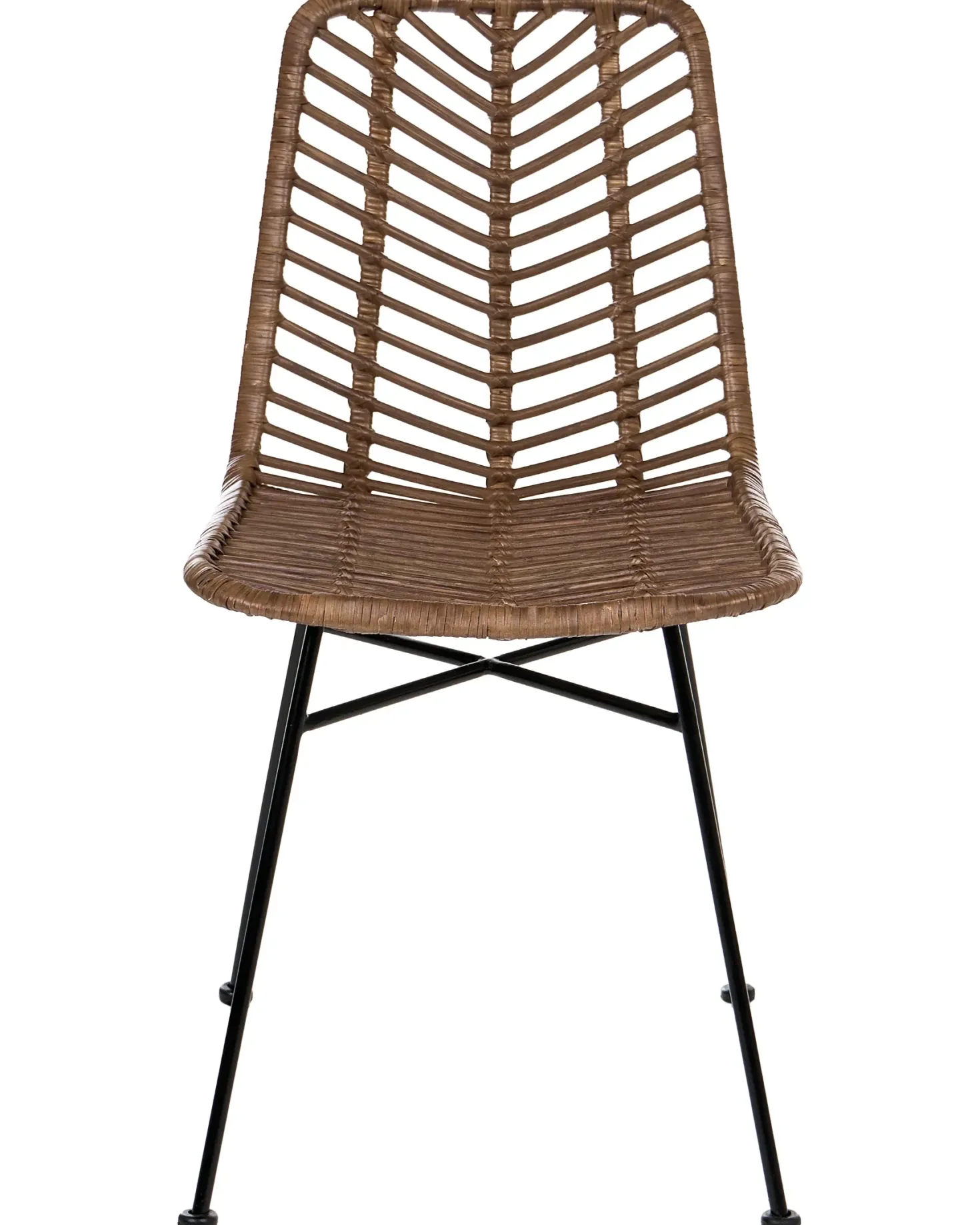 Sæt med 2 spisebordsstole DILLEY Rattan Brun