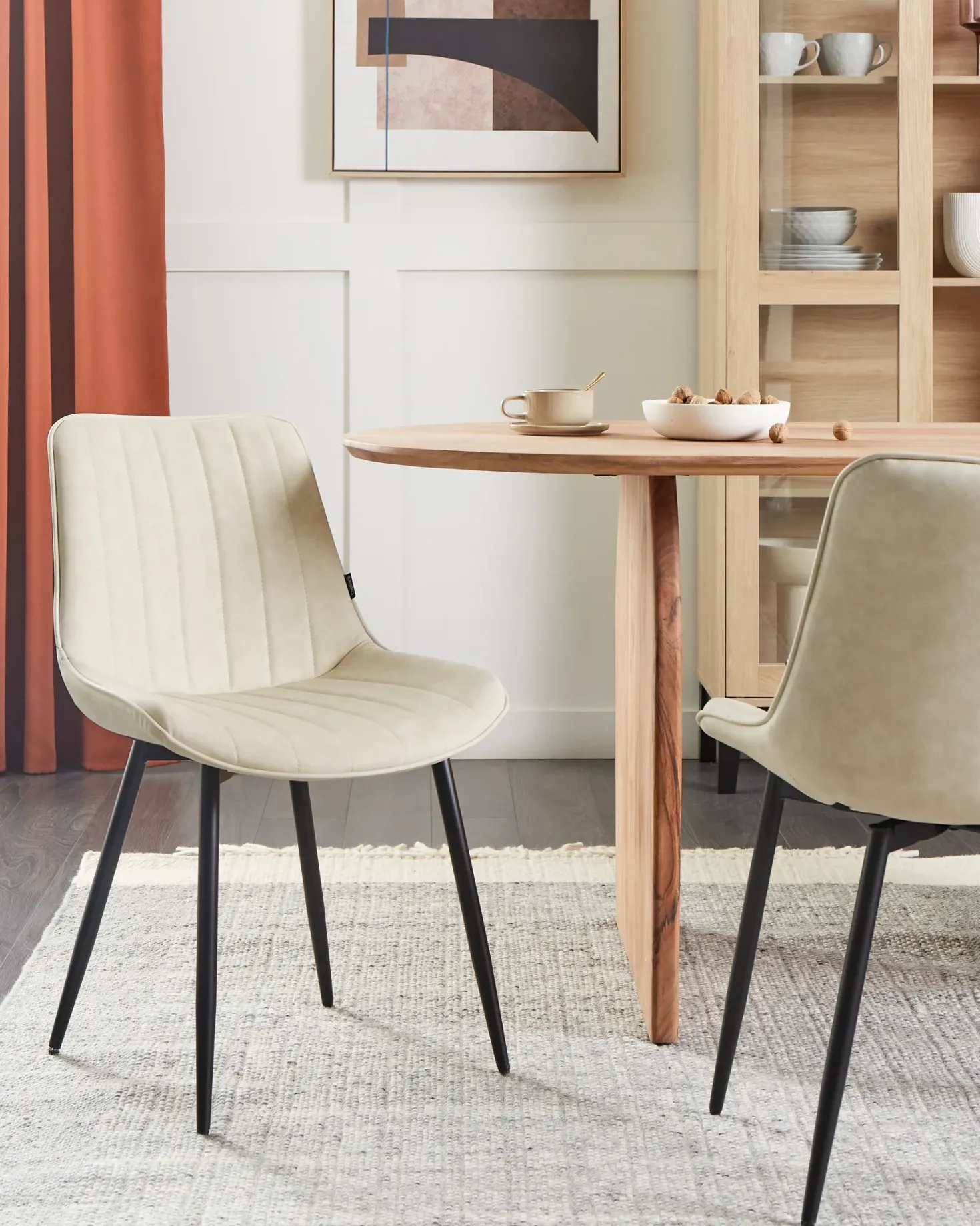 Sæt med 2 spisebordsstole DUBROVNIK Kunstlæder Lys Beige