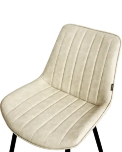 Sæt med 2 spisebordsstole DUBROVNIK Kunstlæder Lys Beige