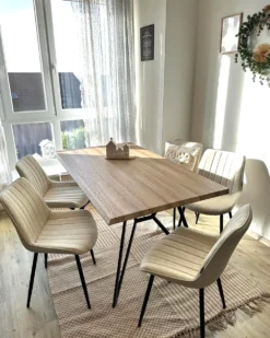 Sæt med 2 spisebordsstole DUBROVNIK Kunstlæder Lys Beige