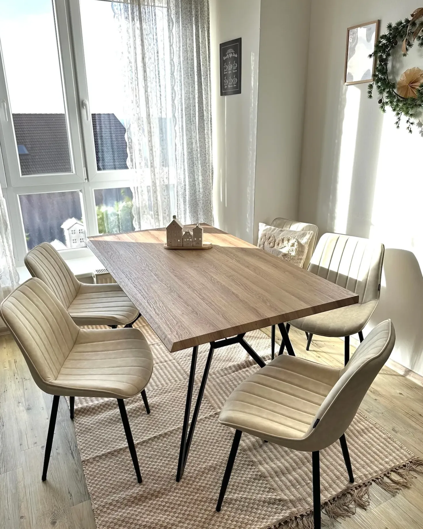 Sæt med 2 spisebordsstole DUBROVNIK Kunstlæder Lys Beige