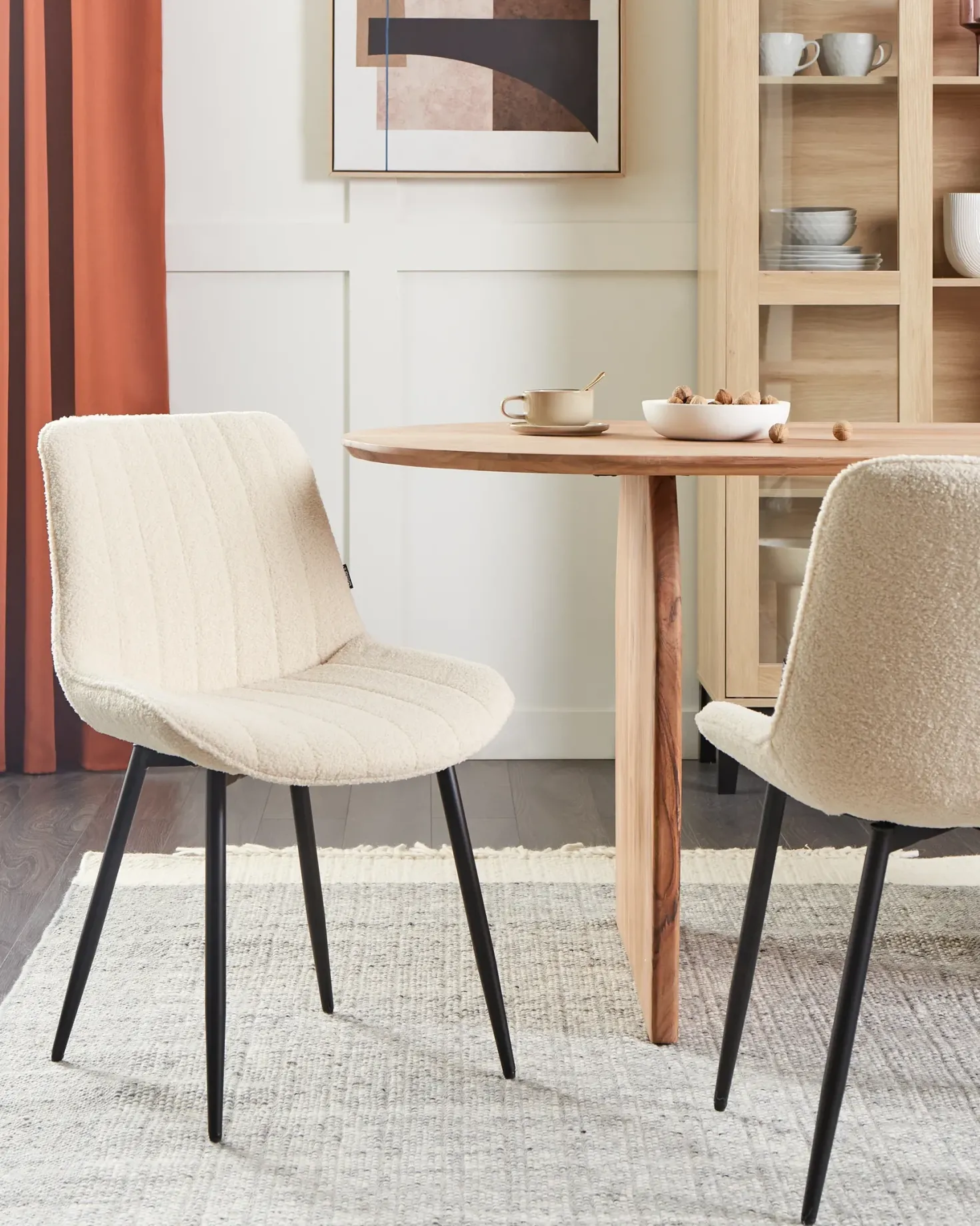 Sæt med 2 spisebordsstole DUBROVNIK Boucle Lys Beige