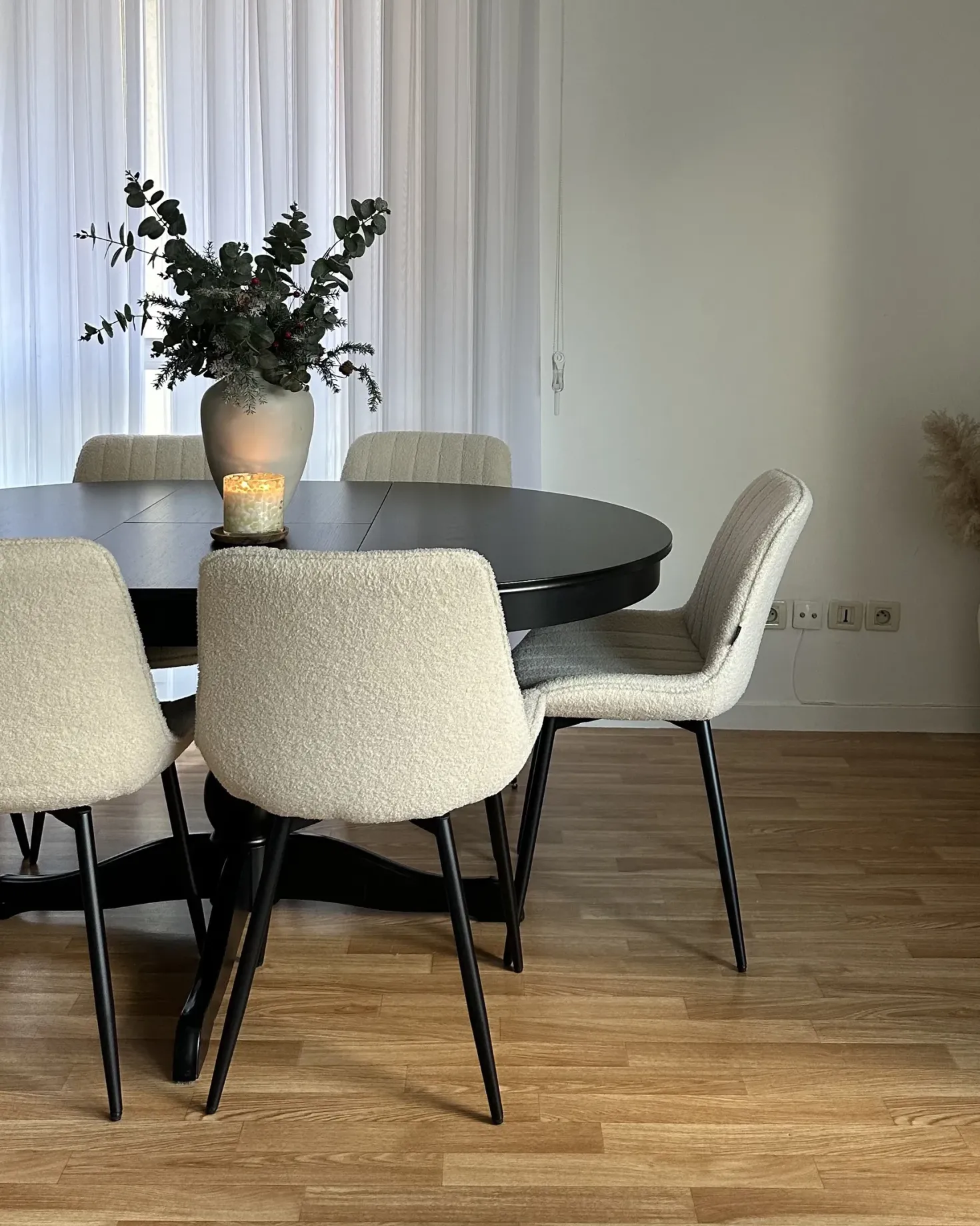 Sæt med 2 spisebordsstole DUBROVNIK Boucle Lys Beige