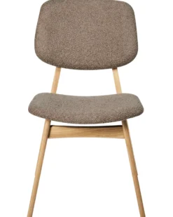 Sæt med 2 spisebordsstole ELAINE Boucle Lysebrun/taupe