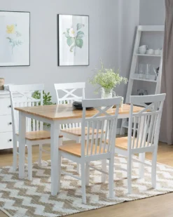 Sæt med 2 spisebordsstole HOUSTON Træ Hvid