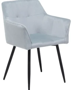 Sæt med 2 spisebordsstole JASMIN Velour Lysegrå