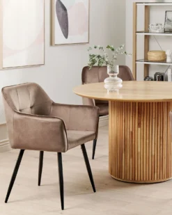 Sæt med 2 spisebordsstole JASMIN Velour Brun