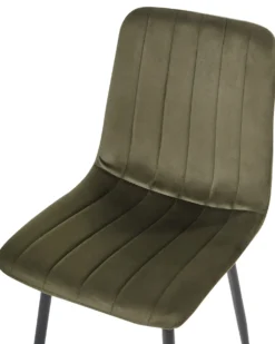 Sæt med 4 spisebordsstole KALISPELL Velour Olivengrøn